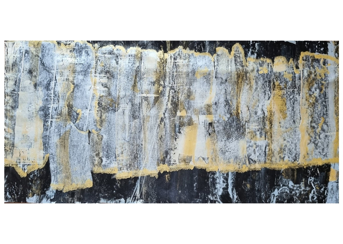 Abstract artwork with text on a white background