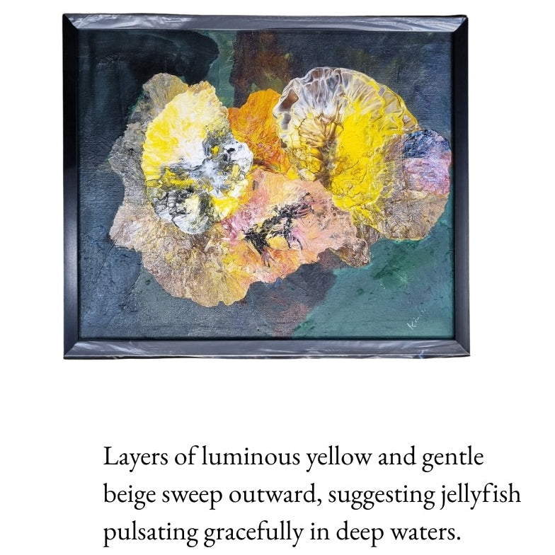 Jellyfish Hand-Painted Acrylic Canvas - Artist Signed Original Art