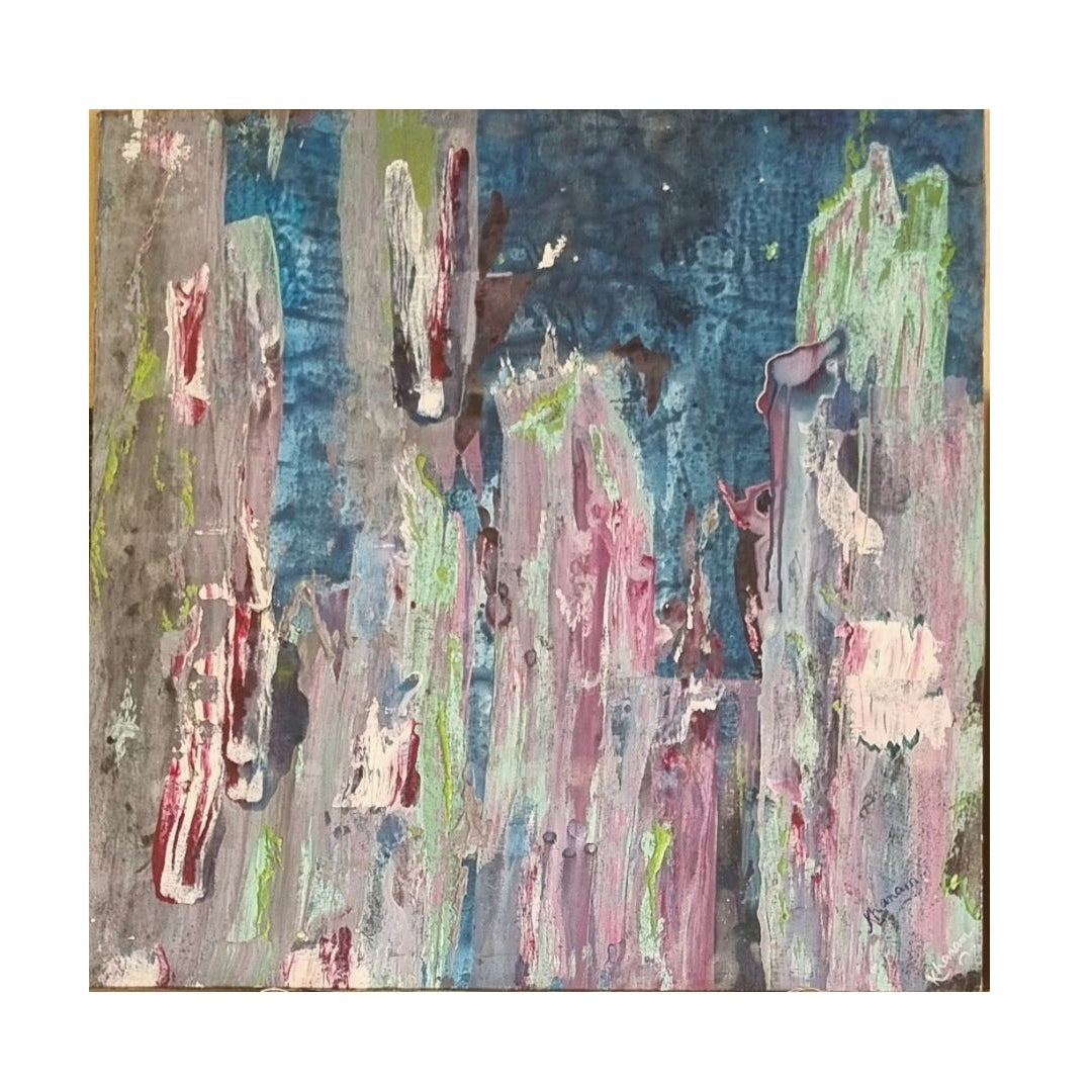 Urban Echo - Original Acrylic Painting, Canvas Mounted on Wooden Frame & Signed