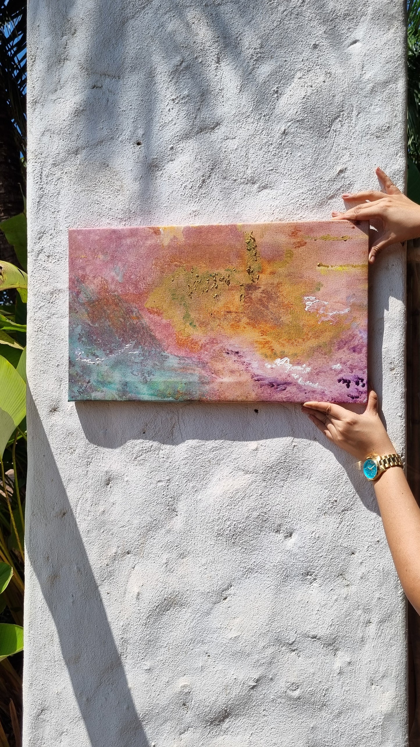 Prism Mist - Set of 2 Original Acrylic Paintings on Canvas, Framed & Signed