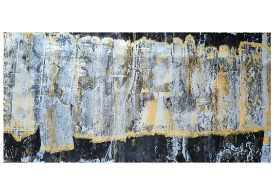 Abstract artwork with text on a white background