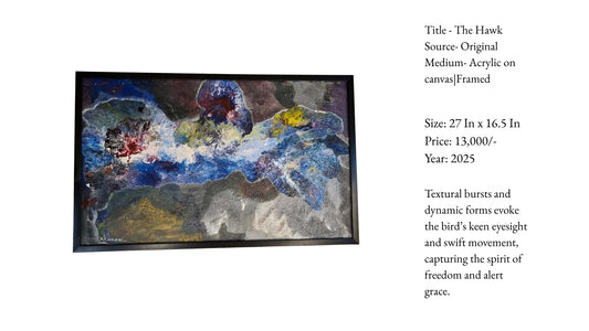 The Hawk - Original Acrylic Painting on Canvas, Framed & Signed