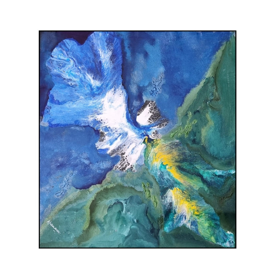 Cascade Awakening - Original Acrylic Painting on Canvas, Signed