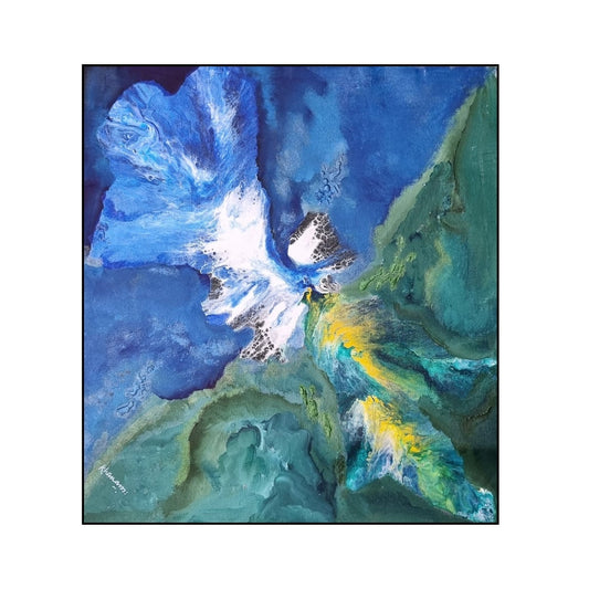 Cascade Awakening - Original Acrylic Painting on Canvas, Signed