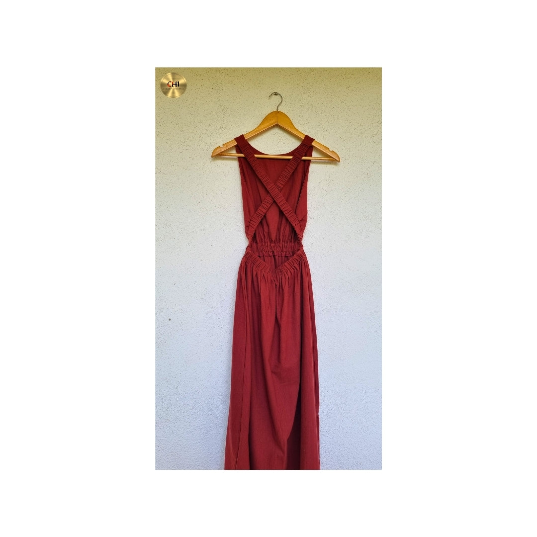 Elegant Crossback Backless Dress - Luxury Evening Wear