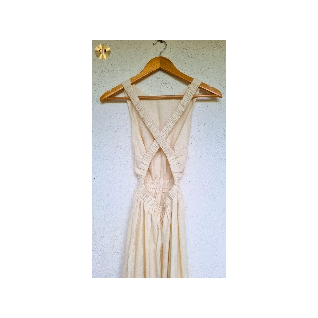 Elegant Crossback Backless Dress - Luxury Evening Wear