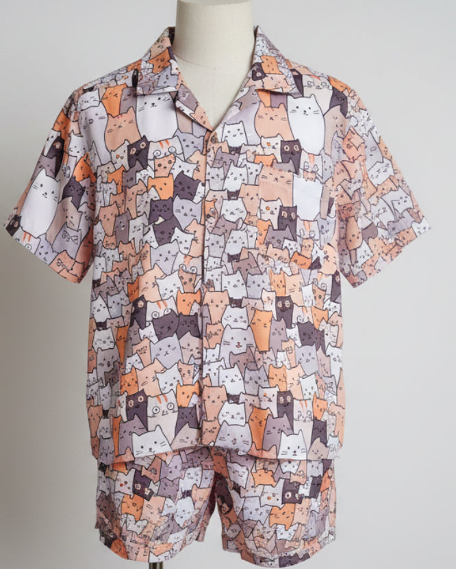 Cat Italian Polysilk Cord Set - Premium Resortwear