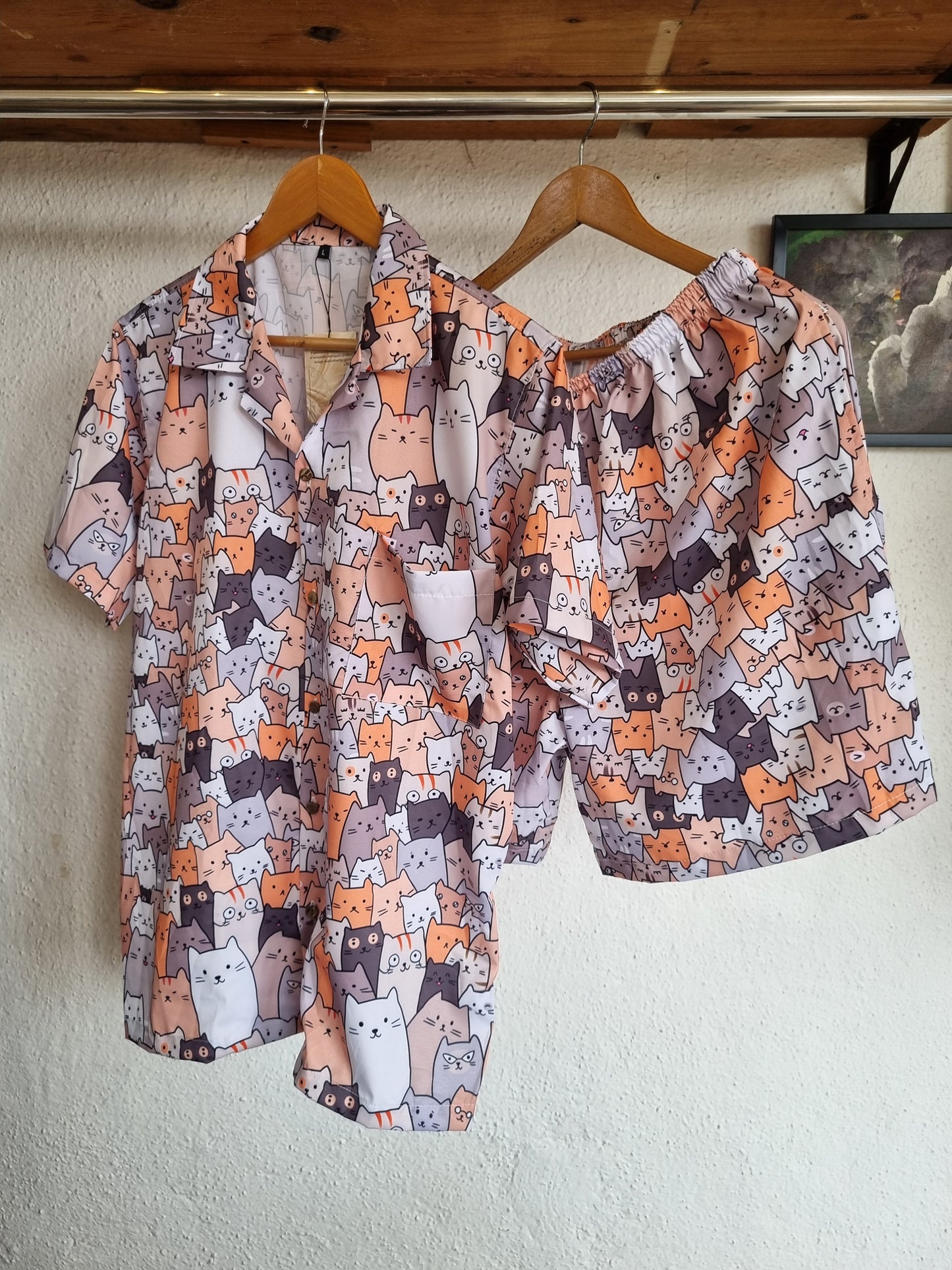 Cat Italian Polysilk Cord Set - Premium Resortwear