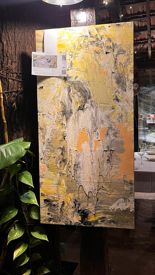 Flow of Abundance - Original Abstract Oil Painting on Mounted Canvas