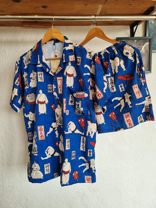 Samurai Italian Polysilk Cord Set - Japanese Warrior Print