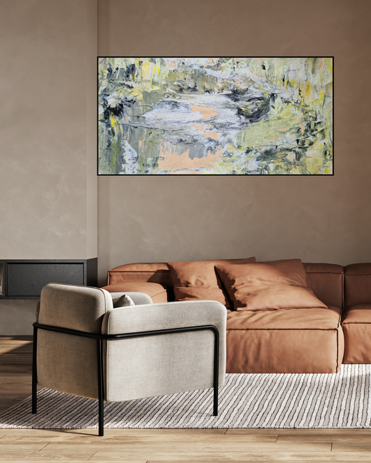 Flow of Abundance - Original Abstract Oil Painting on Mounted Canvas
