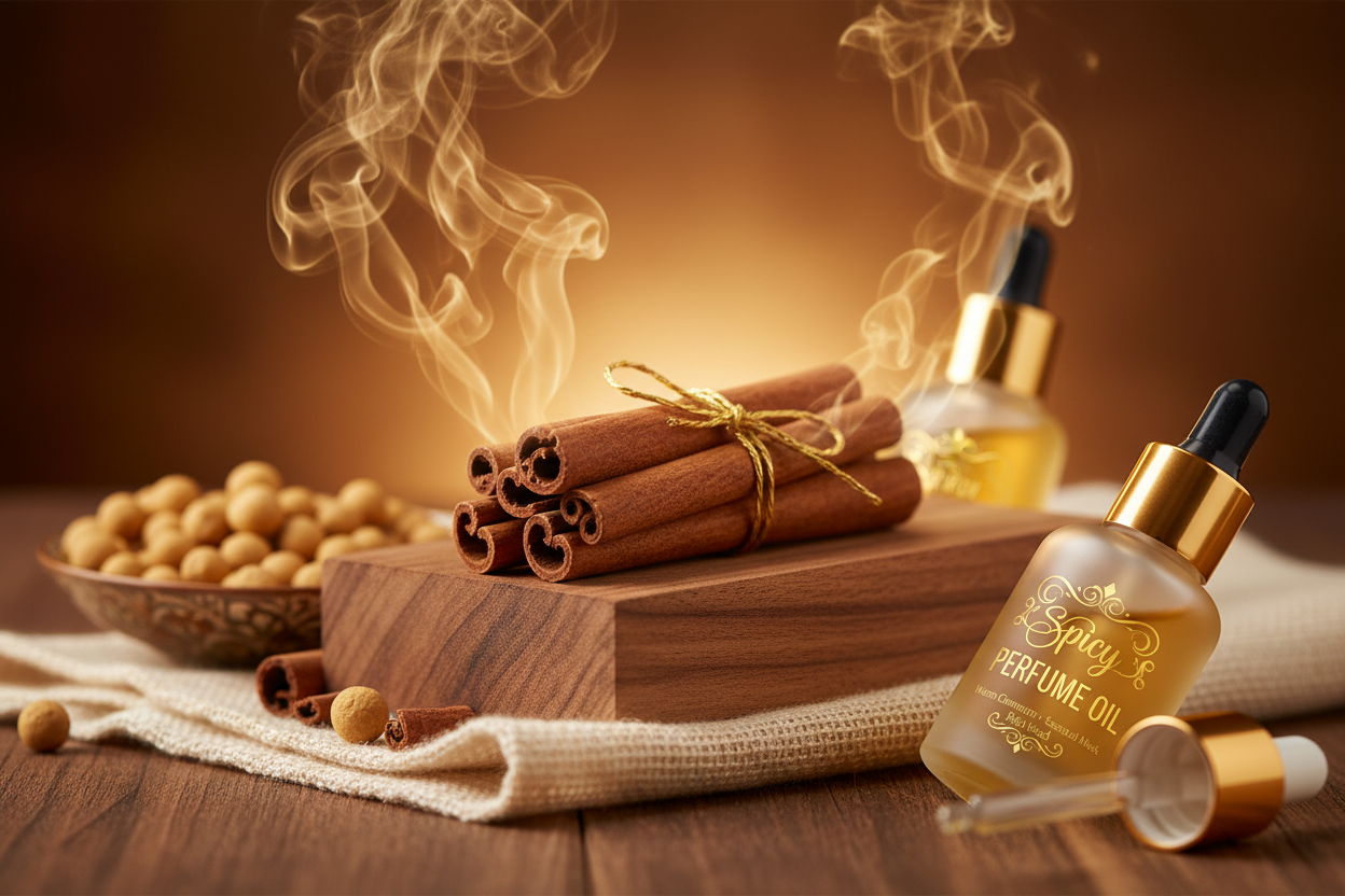 Spicy Perfume Oil - Cinnamon Musk Wood banner